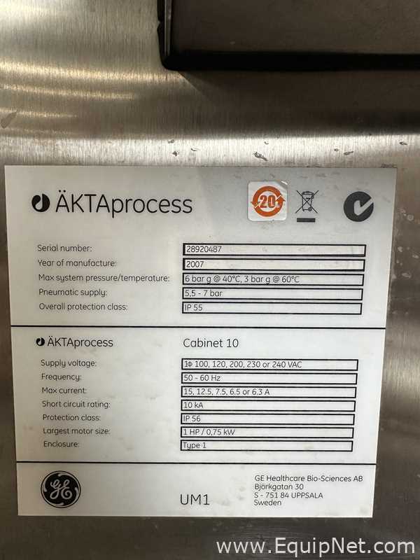 GE Healthcare AKTA Process Chromatography Skid