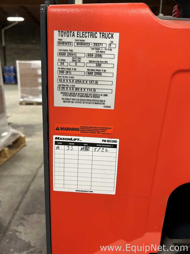 Patín / Transpaletas Toyota Requisitos de aire 4500 LBS