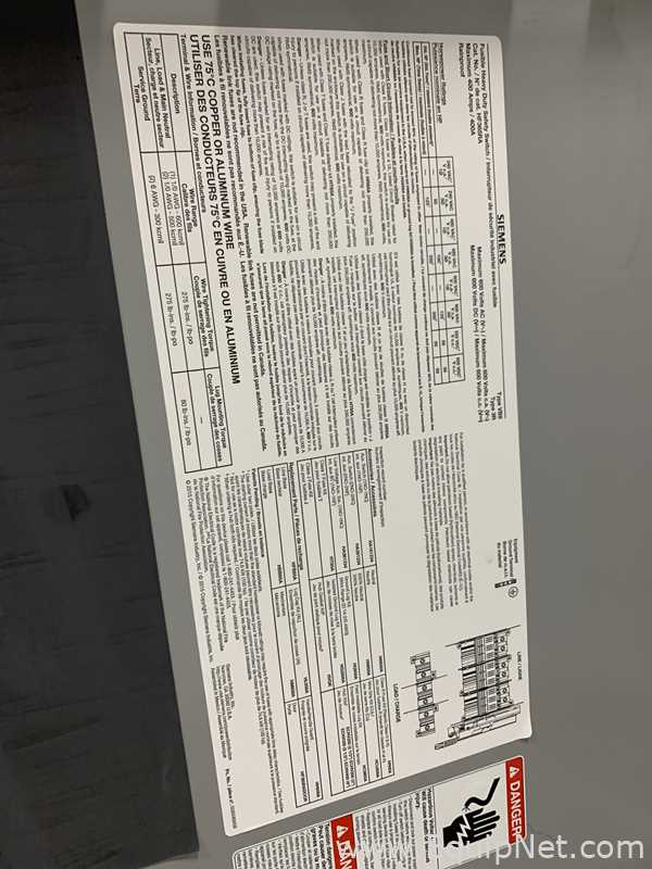 One Lot of Three Siemens HR365RA 600VAC - 400 Amp Heavy Duty Safety Switch