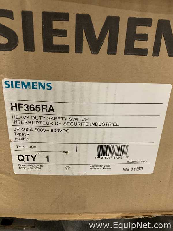 One Lot of Three Siemens HR365RA 600VAC - 400 Amp Heavy Duty Safety Switch
