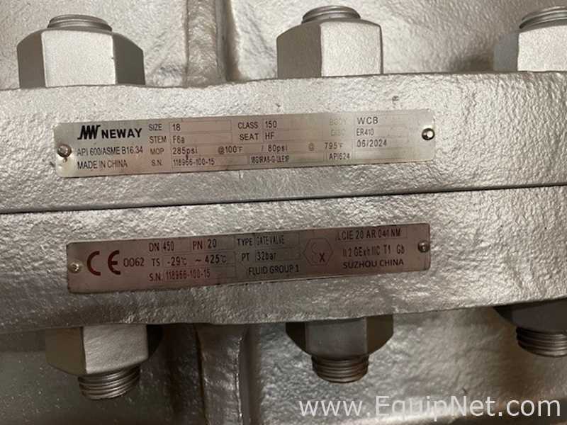Unused Lot Of Two Neway Size 18 Gate Valves