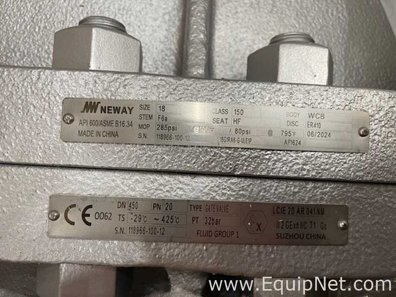 Unused Lot Of Two Neway Size 18 Gate Valves