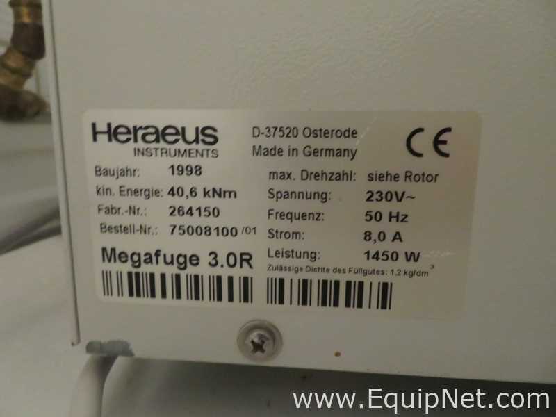 Heraeus Megafuge 3.0R Laboratory Centrifuge