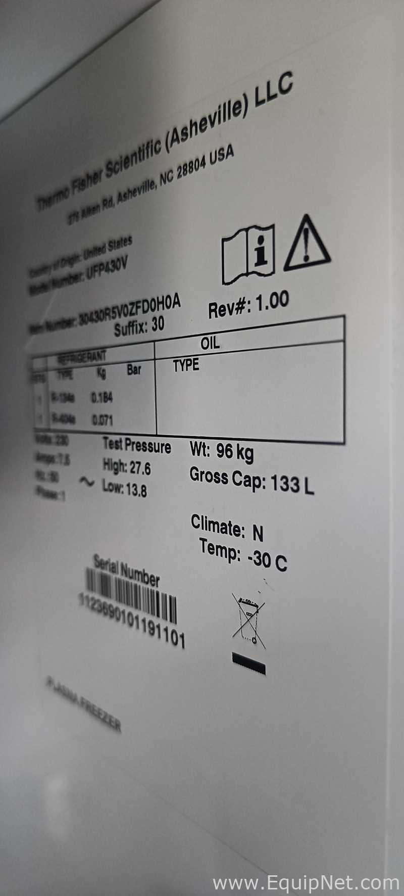 Thermo Scientific Revco UFP430V High-Performance Undercounter Freezer