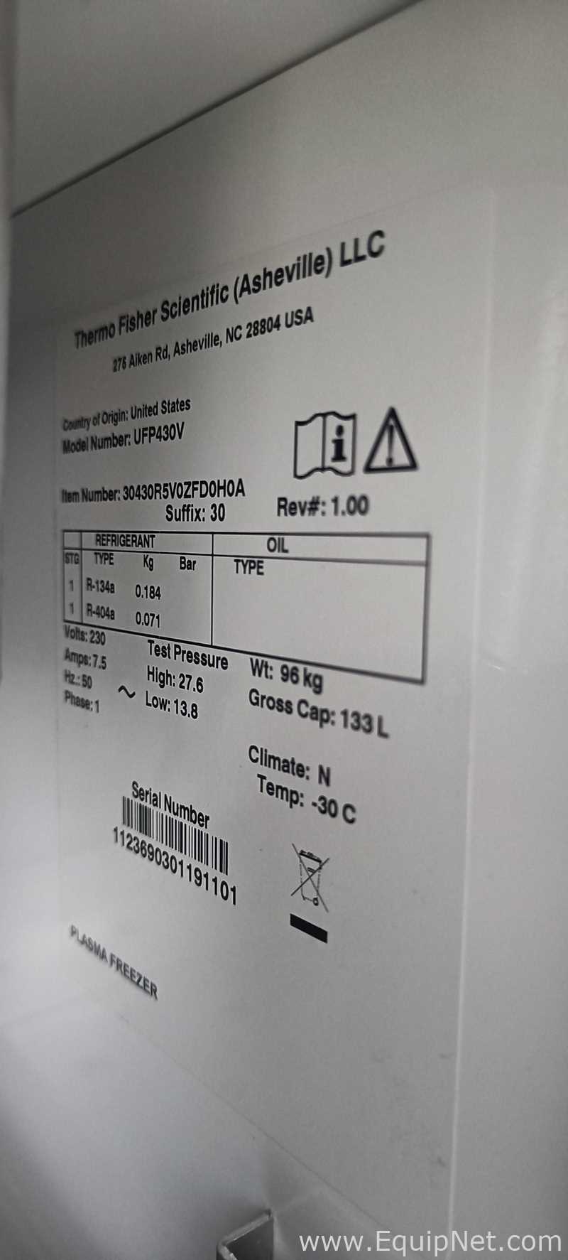 Thermo Scientific Revco UFP430V High-Performance Undercounter Freezer