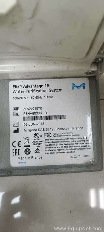 Sistema de Purificação e Destilação de Água Millipore Elix Advantage 15