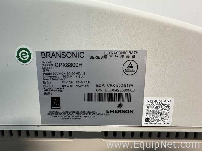 Bransonic CPX8800H Ultrasonic Bath