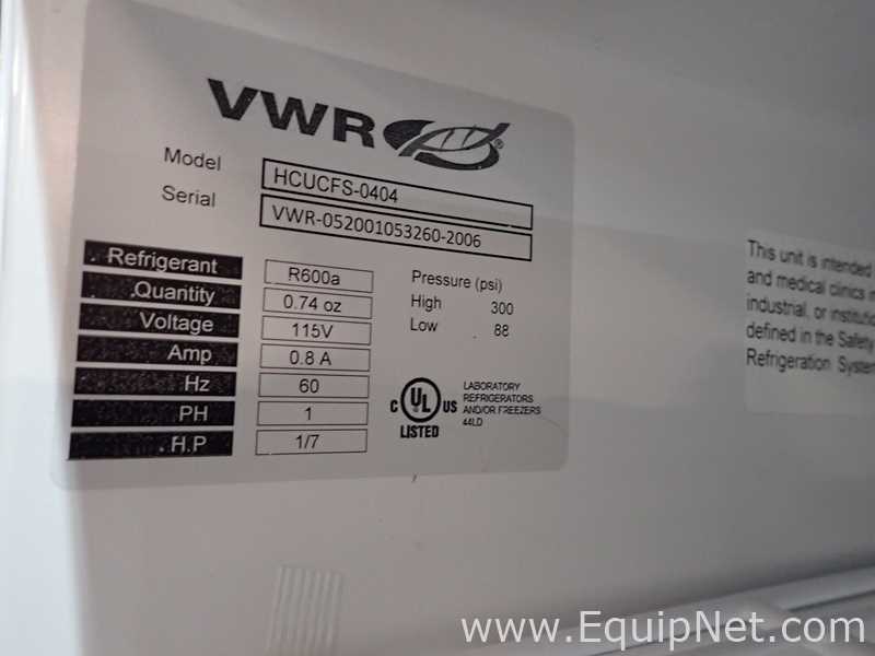 lote de  3 Unidade de Refrigeração VWR HCUCFS-0404