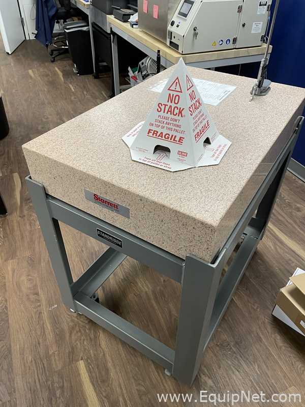 Starrett Crystal Pink Granite Inspection Surface Plate with Mobile Stand
