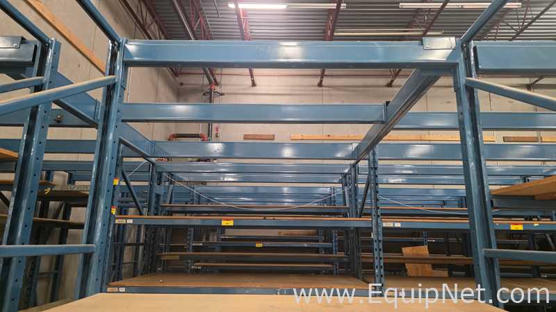 Approx. 17,000 sq ft Steel Mezzanine Structure with 400 Storage Racks and Stairs and Elevator