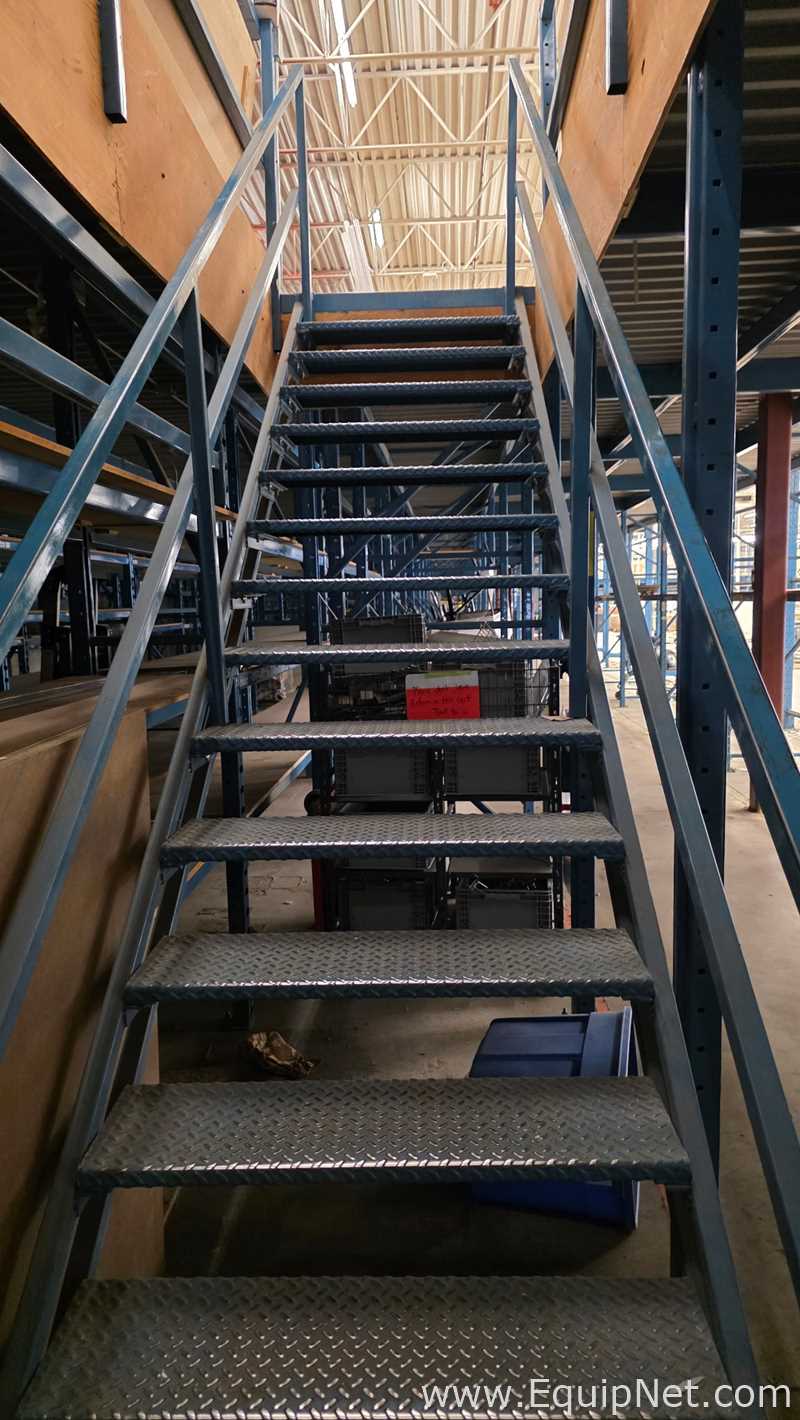 Approx. 17,000 sq ft Steel Mezzanine Structure with 400 Storage Racks and Stairs and Elevator