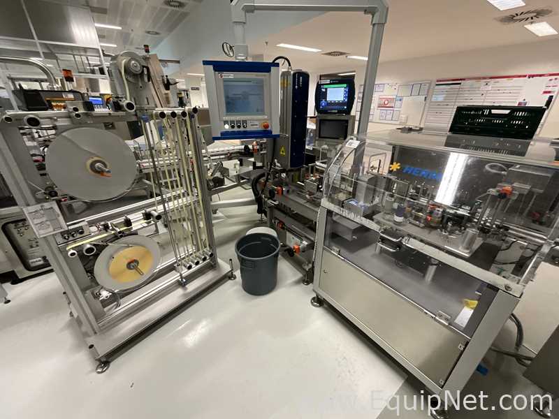 Herma BM045 Glass Bottle Labeller with Domino DPX1000 Printer - Syrup Line 2
