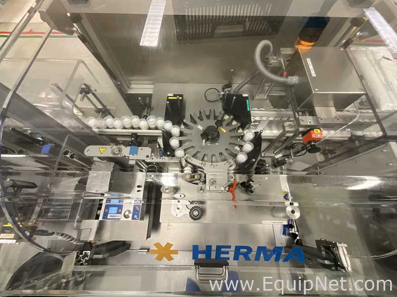 Herma BM045 Glass Bottle Labeller with Domino DPX1000 Printer - Syrup Line 2