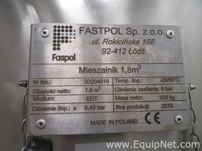 Fastpol 1800 Liter Stainless Steel Atex Rated Mixer With Top Mounted Agitator