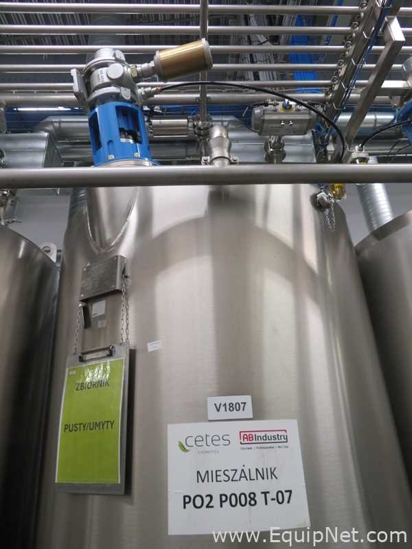 Fastpol 1800 Liter Stainless Steel Atex Rated Mixer With Top Mounted Agitator
