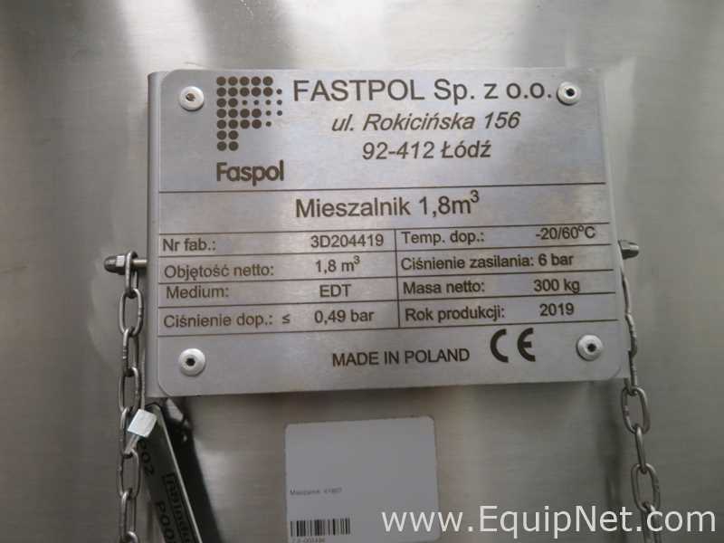 Fastpol 1800 Liter Stainless Steel Atex Rated Mixer With Top Mounted Agitator