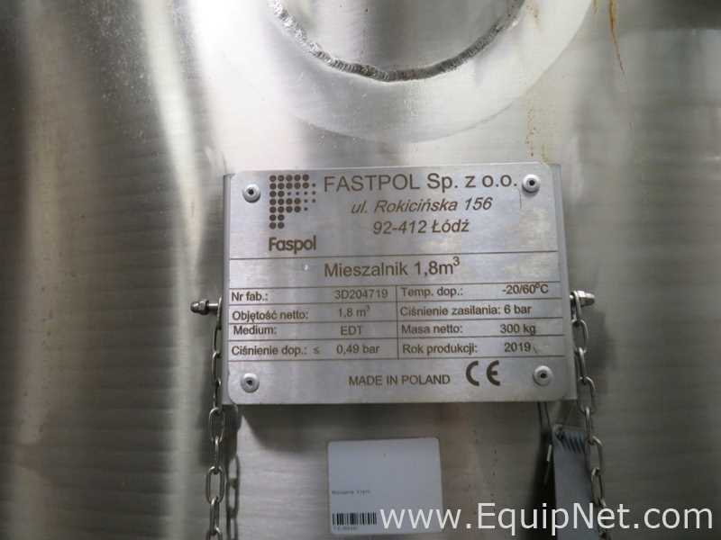 Fastpol 1800 Liter Stainless Steel Atex Rated Mixer With Top Mounted Agitator