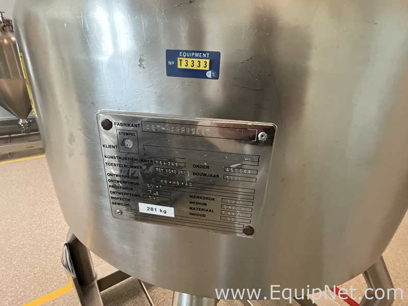 Lot of 9 off 550 Litre Stainless Steel Vacuum Rated Portable Intermediate Bulk Containers