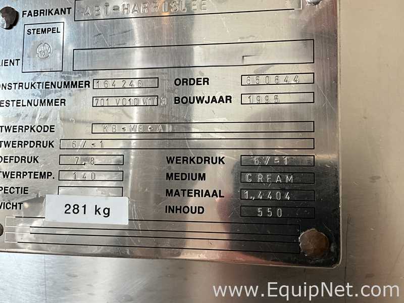 Lot of 9 off 550 Litre Stainless Steel Vacuum Rated Portable Intermediate Bulk Containers