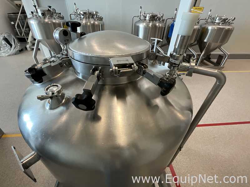 Lot of 9 off 550 Litre Stainless Steel Vacuum Rated Portable Intermediate Bulk Containers