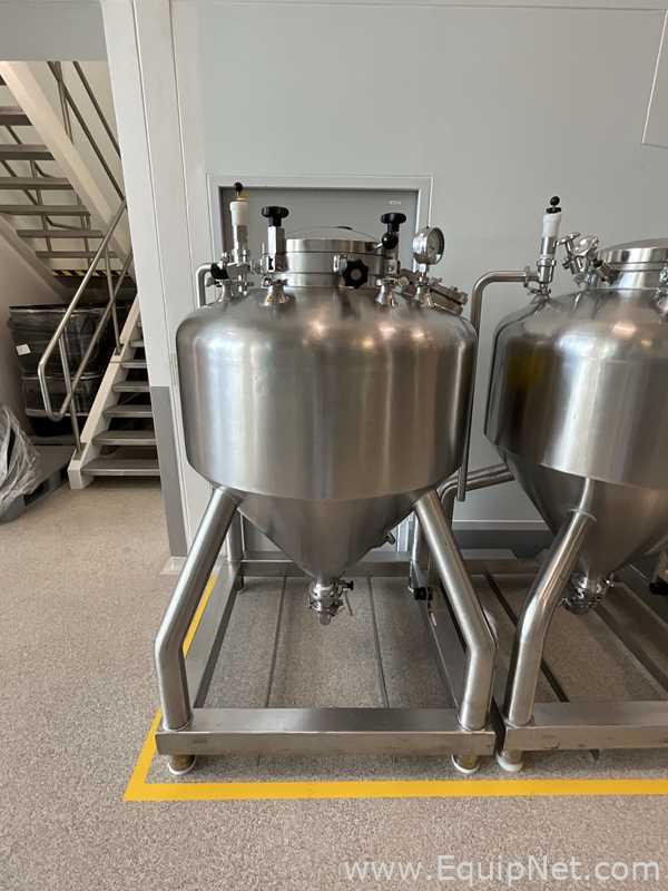 Lot of 9 off 550 Litre Stainless Steel Vacuum Rated Portable Intermediate Bulk Containers