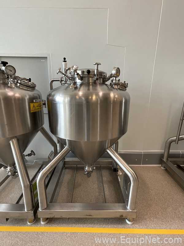 Lot of 9 off 550 Litre Stainless Steel Vacuum Rated Portable Intermediate Bulk Containers