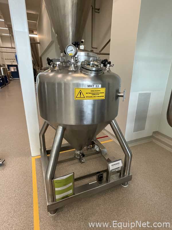 Lot of 9 off 550 Litre Stainless Steel Vacuum Rated Portable Intermediate Bulk Containers