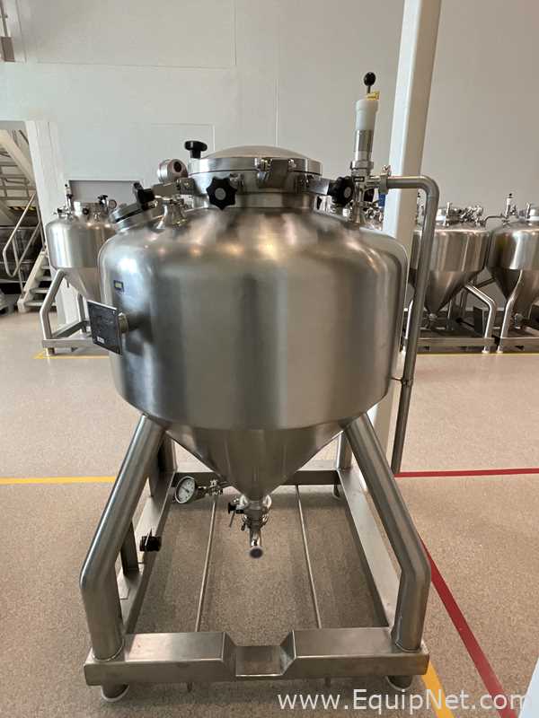 Lot of 9 off 550 Litre Stainless Steel Vacuum Rated Portable Intermediate Bulk Containers