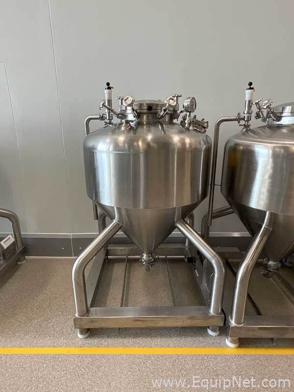 Lot of 9 off 550 Litre Stainless Steel Vacuum Rated Portable Intermediate Bulk Containers