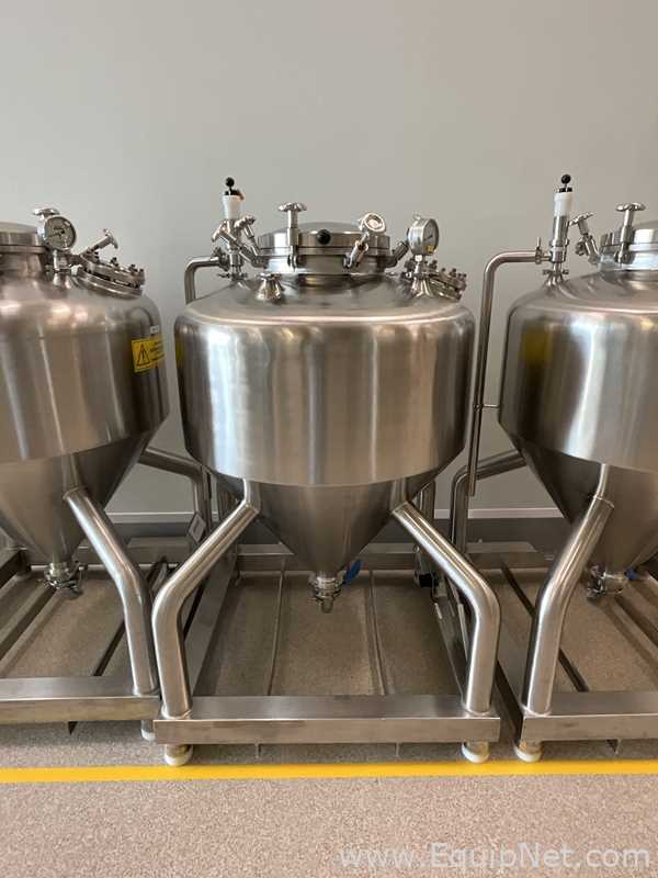 Lot of 9 off 550 Litre Stainless Steel Vacuum Rated Portable Intermediate Bulk Containers
