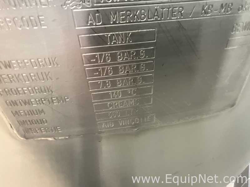 Lot of 9 off 550 Litre Stainless Steel Vacuum Rated Portable Intermediate Bulk Containers