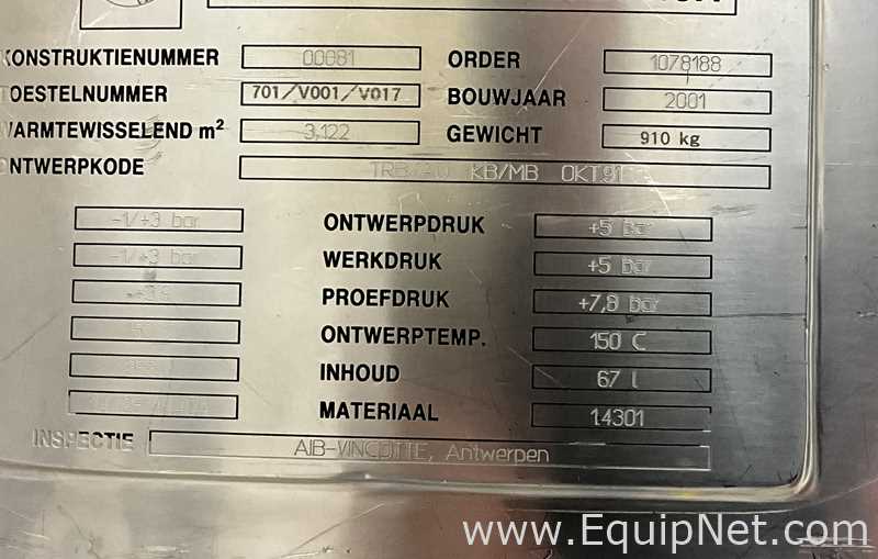 Recipiente Mezclador Acero inoxidable DIESSEL HILDESCHEIM .  856 Litros