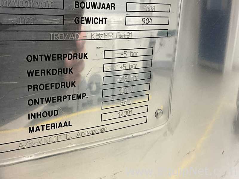 Recipiente Mezclador Acero inoxidable DIESSEL HILDESCHEIM .  865 Litros