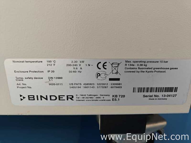 Incubadora Binder KB720