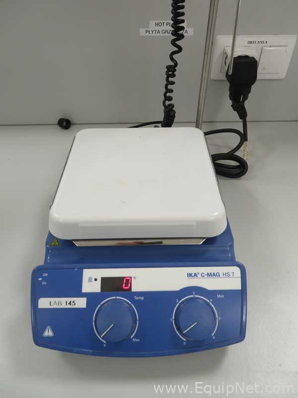 IKA C-MAG HS7 Digital Magnetic Hotplate Stirrer with IKA ETS-D5 Electronic Contact Thermometer