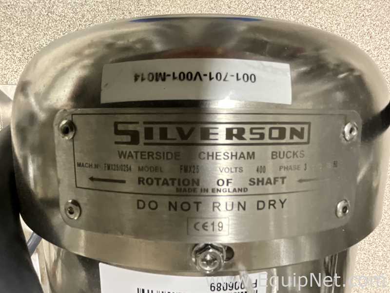 Silverson FMX25 Stainless Steel Contact Parts Portable High Shear Inline Mixer