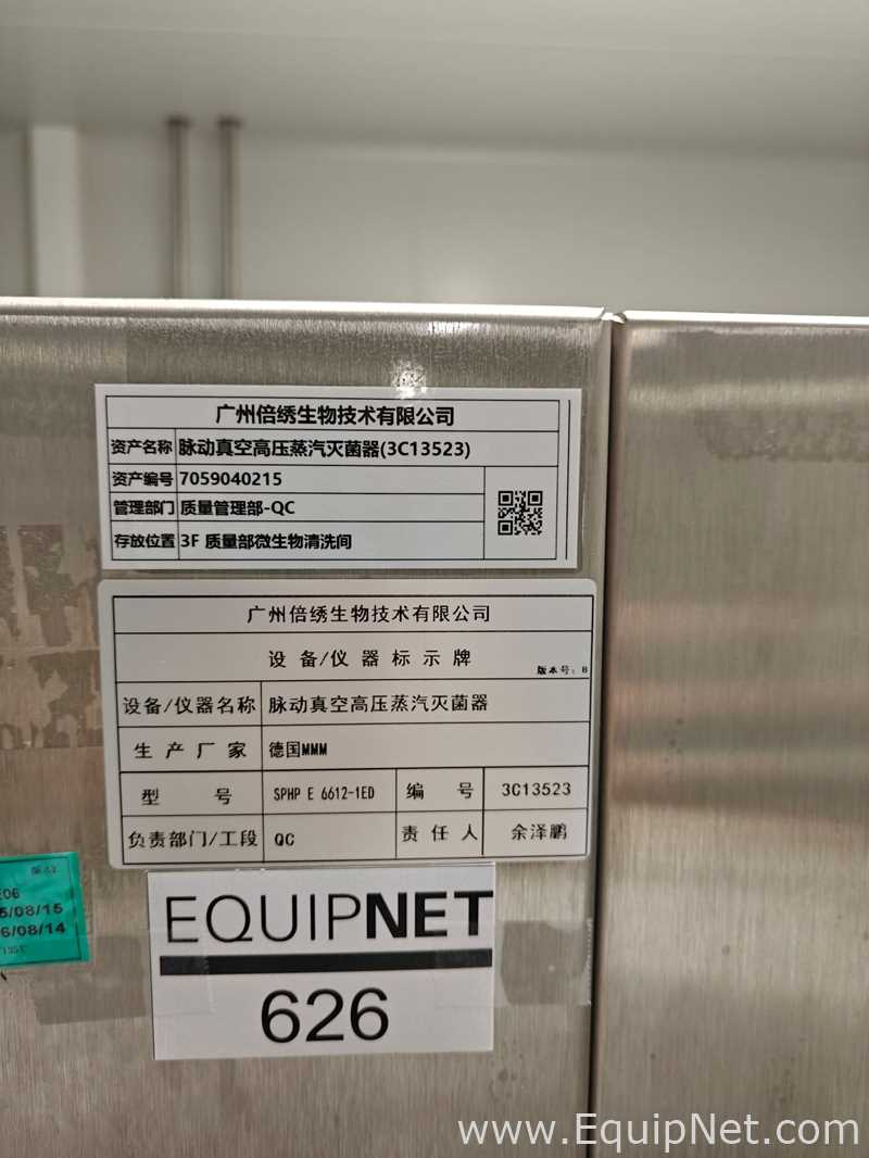 MMM Group SPHP E 6612-1ED Sterilizer Lot 626
