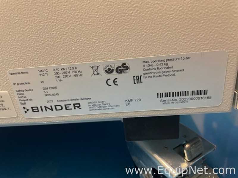 Cámara Ambientales y de Estabilidad Binder KMF  720