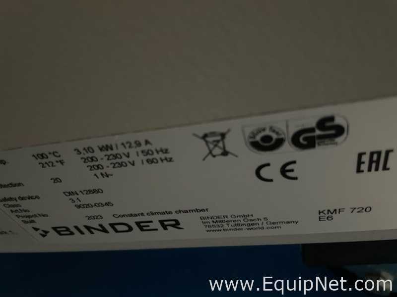 Cámara Ambientales y de Estabilidad Binder KMF  720