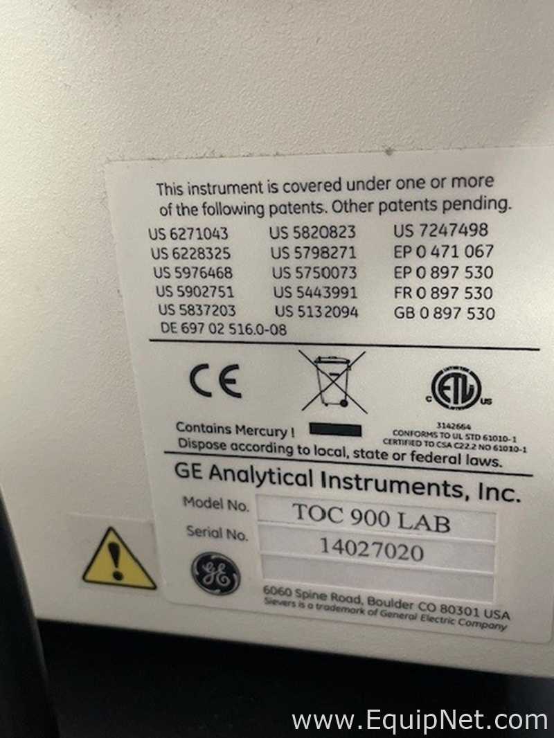 GE Analytical Sievers 900 TOC Analyzer Lot 708