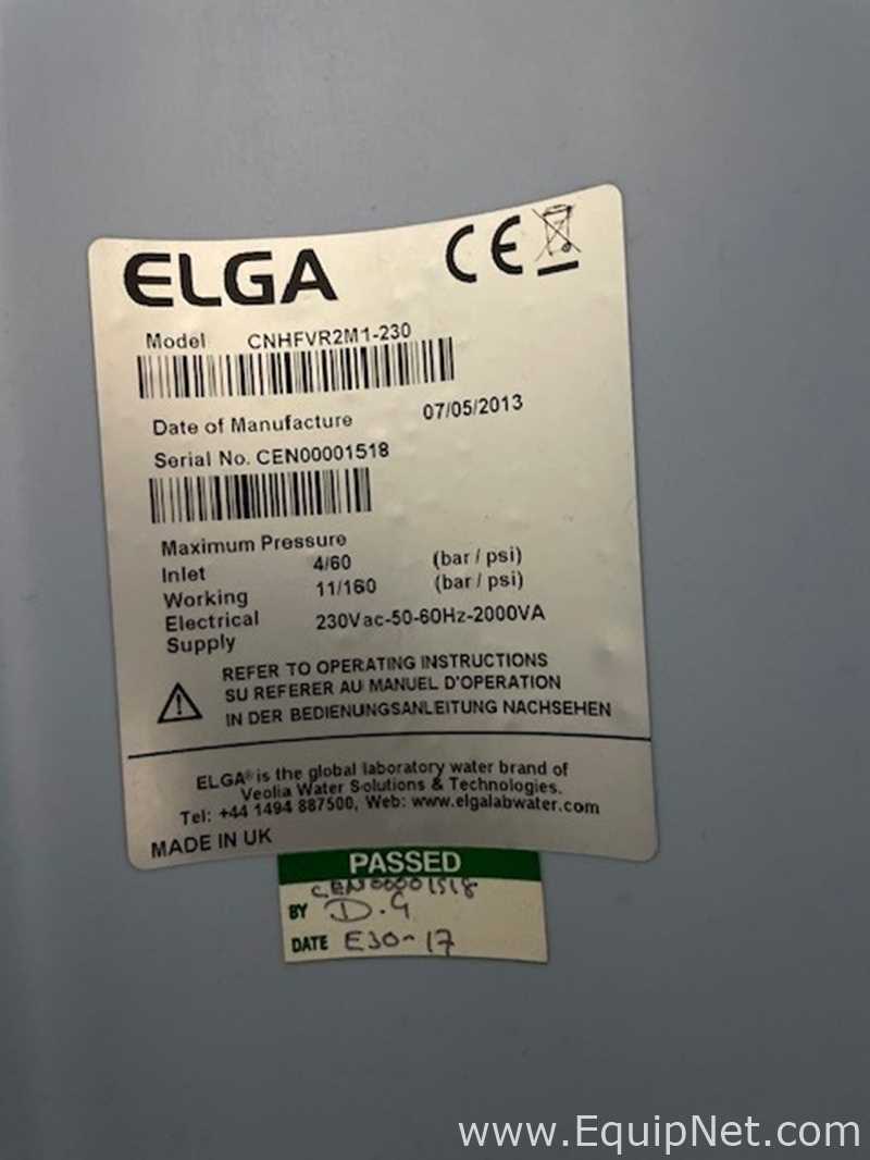 Sistema de Purificação e Destilação de Água Elga Centra R200