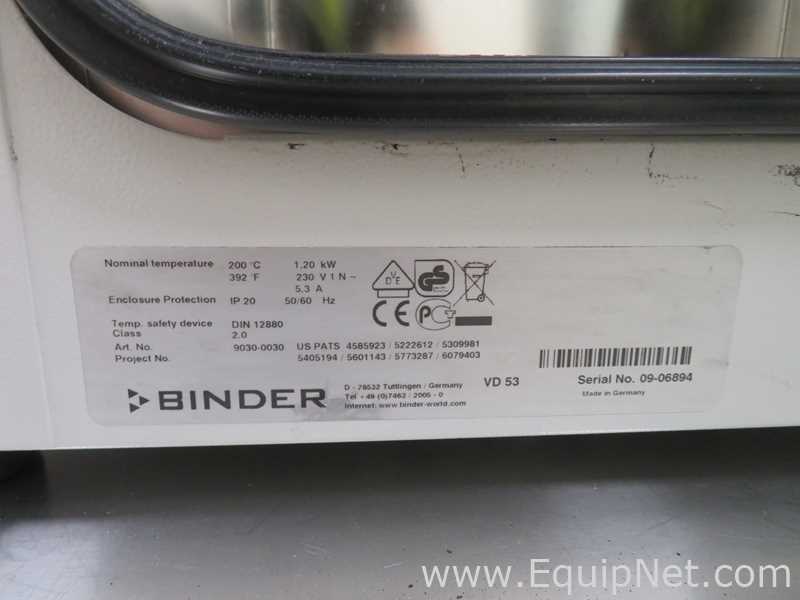 Cámara de Secado Binder VD 53