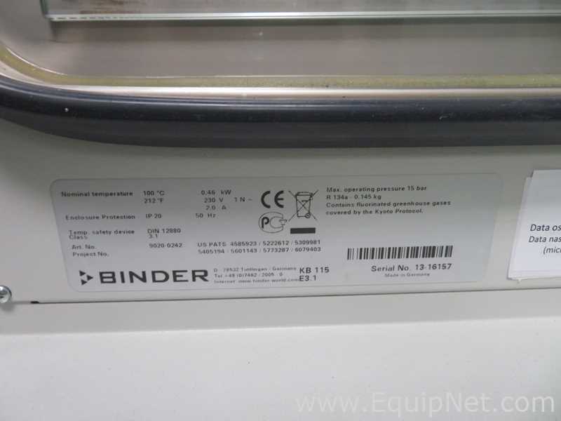 Binder KB 115 Incubator