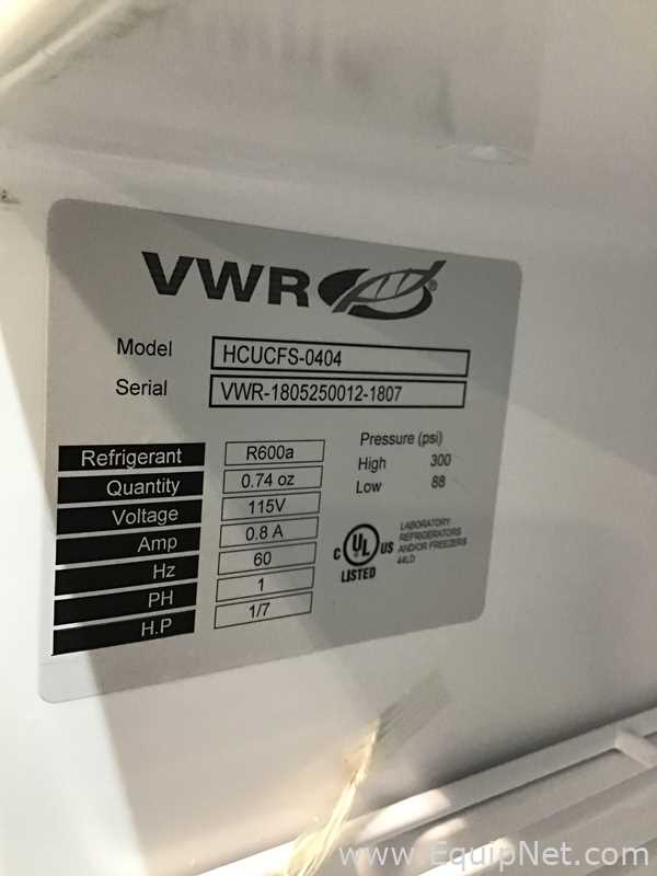 lote de  2 Unidade de Refrigeração VWR HCUCFS-0404