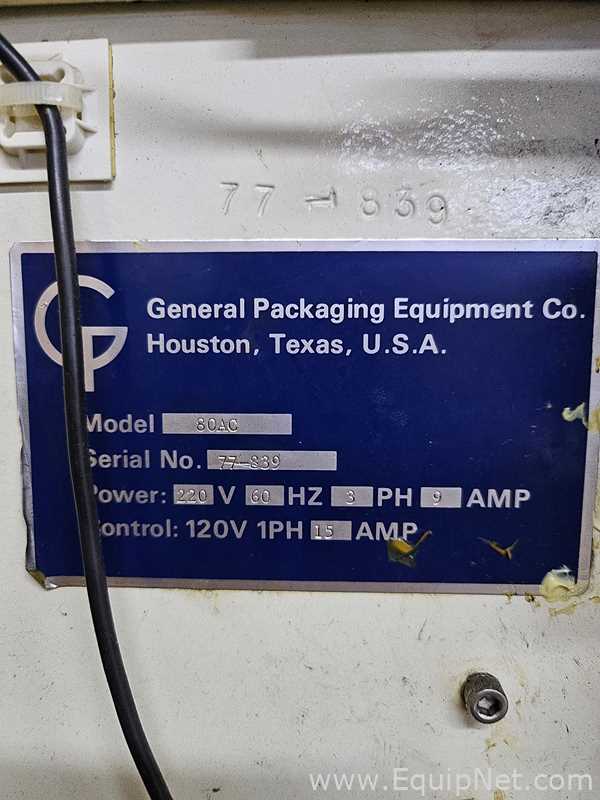 Máquina Vertical Formadora, Llenadora y Selladora  General Packaging Equipment 80AC