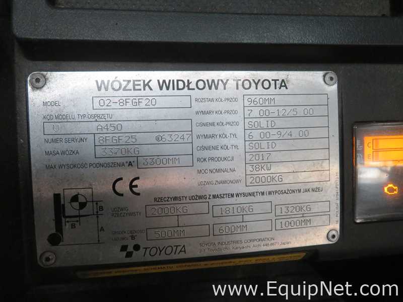 Empilhadeira Toyota 02-8FGF20