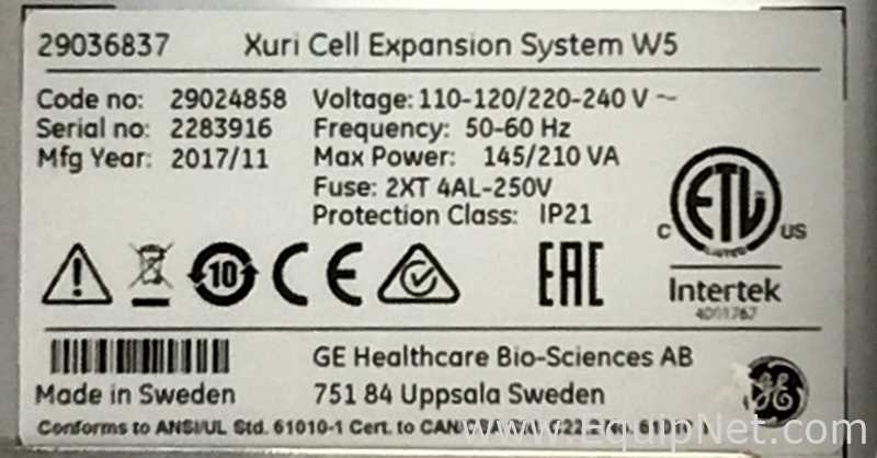 GE Healthcare Bio-Sciences Xuri W5 Cell Expansion System with Perfusion and CO2|Air Mix Controllers