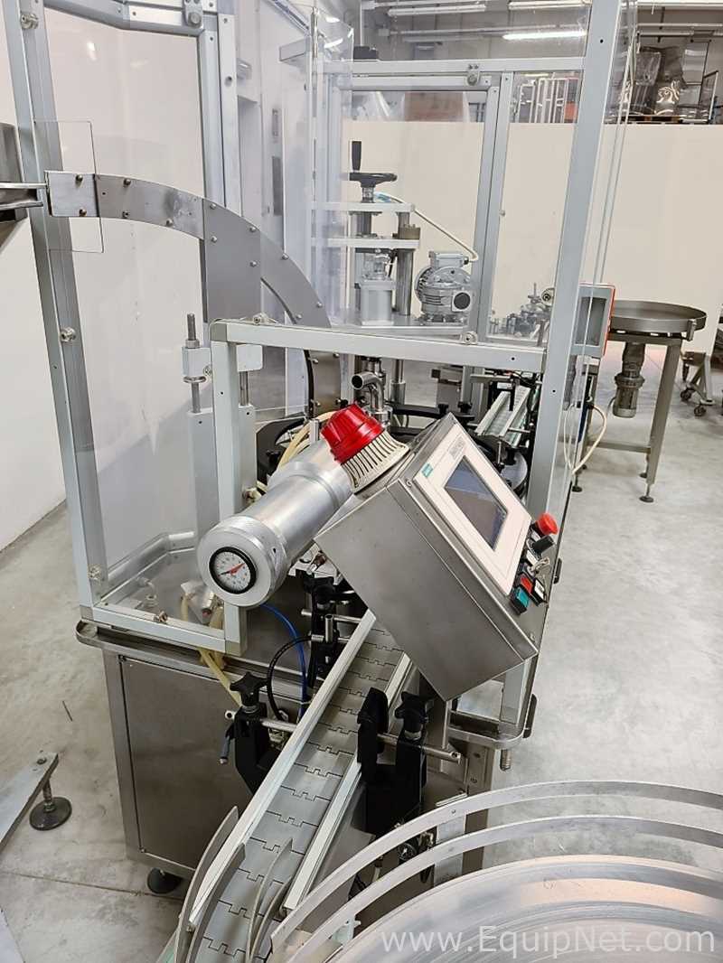 TECNO FLUSS Mod. MRT-10 - Cream Filling and Capping line with Labeler