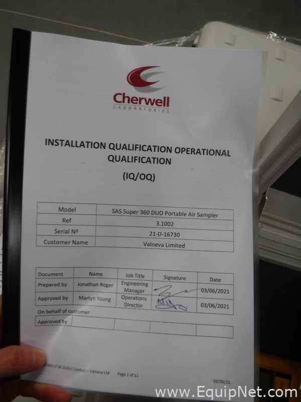 lote de  2 Amostrador de Ar Cherwell Laboratories  SAS Duo 360