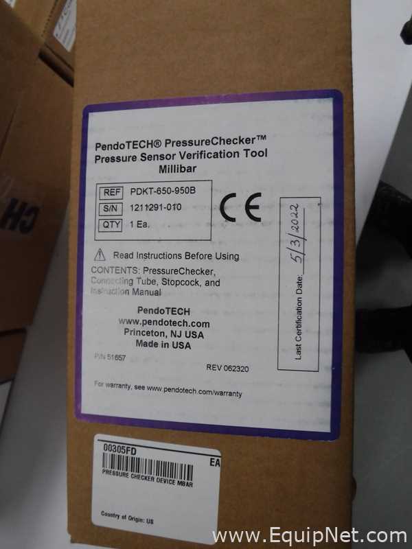 Unused Lot of 8 Brand New PendoTECH LLC PDKT-650-950B Pressure Checkers